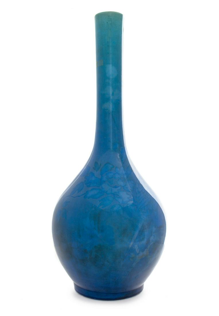A Large Chinese Turquoise Glazed Porcelain Bottle Vase (1 of 1)