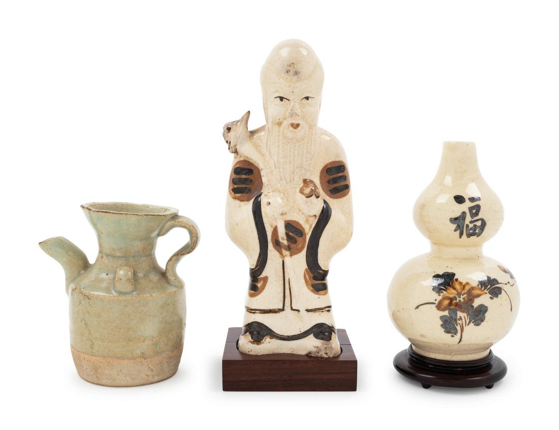 Three Chinese Earthenware Articles Largest: height 6 (1 of 1)