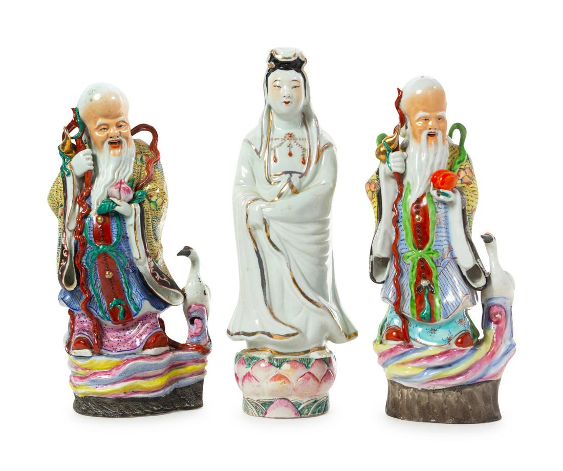 Three Chinese Famille Rose Porcelain Figures of (1 of 1)