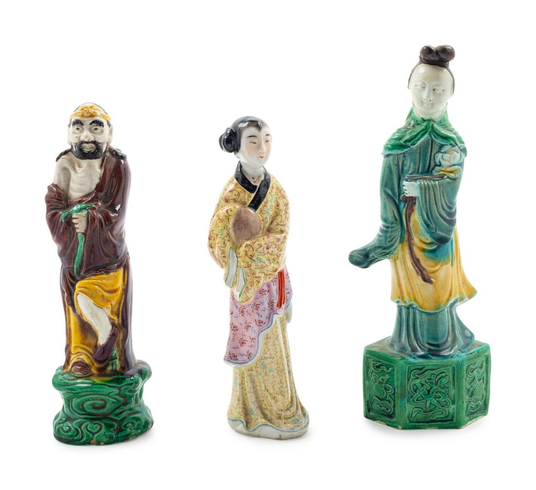 Three Chinese Porcelain Figures Tallest: height 9 1/2 (1 of 1)