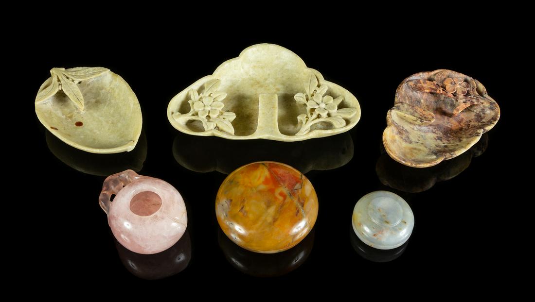 Six Chinese Stone Scholar's Objects Largest: width 6 (1 of 1)