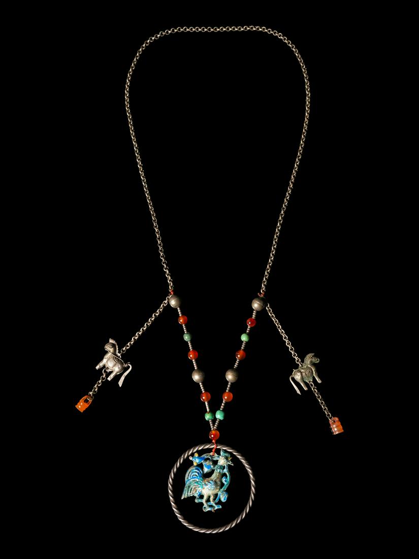 A Chinese Silver Necklace Length 33 in., 84 cm. (1 of 1)