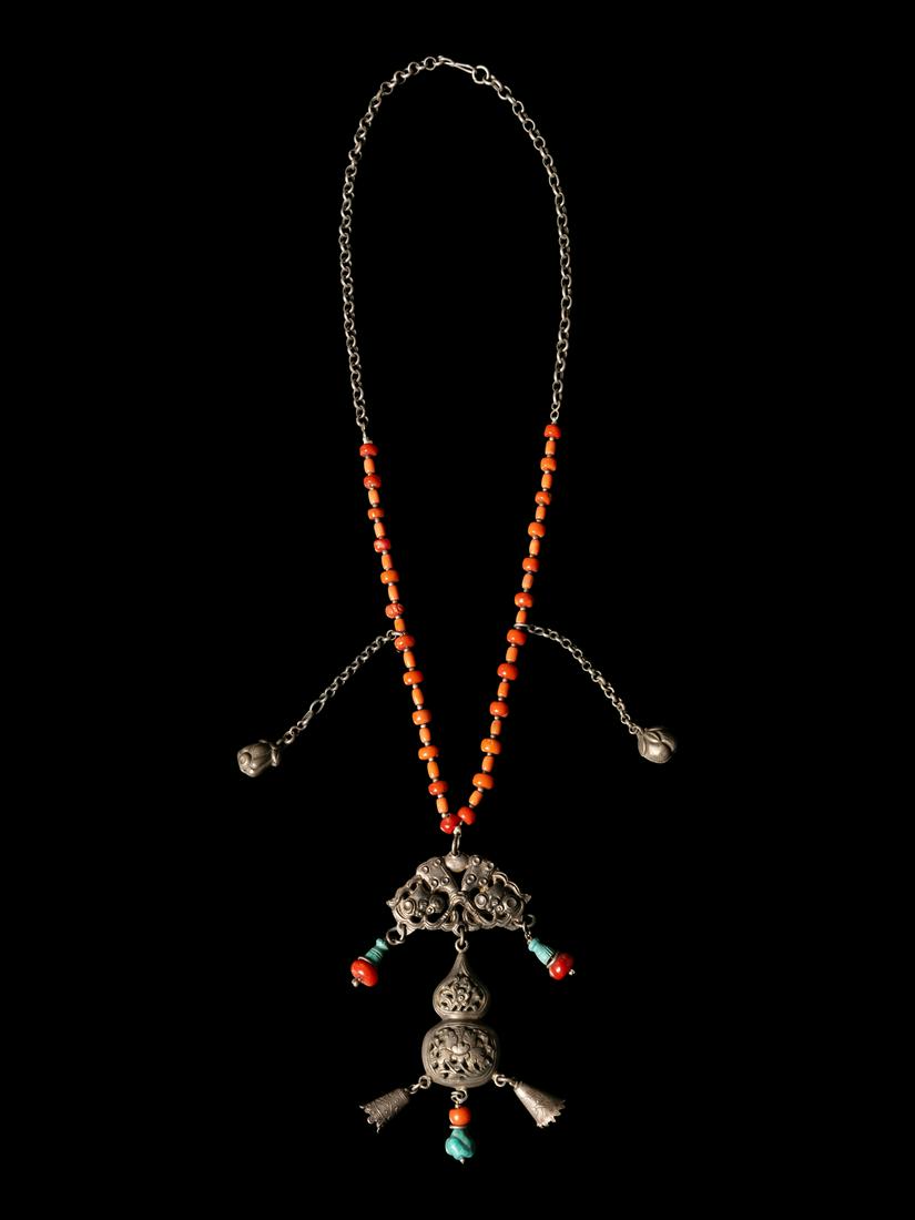 A Chinese Silver Necklace Length 24 1/2 in., 62 cm. (1 of 1)