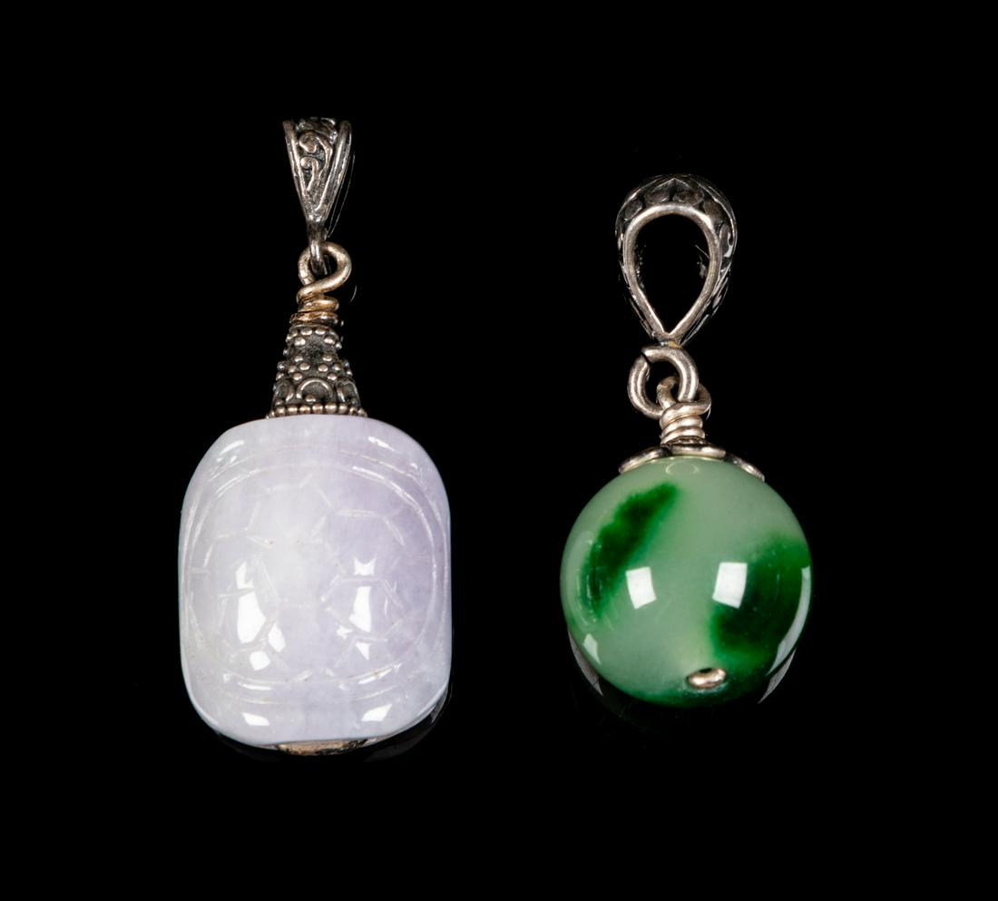 Two Chinese Jadeite Pendants Larger: width 7/8 cm., 2 (1 of 1)