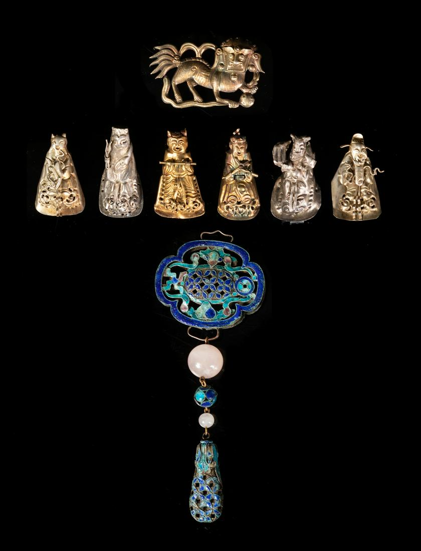 Eight Chinese Silver Pendants Longest: length 5 in., 13 (1 of 1)