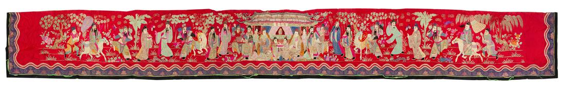Five Chinese Embroidered Silk Panels Largest: height (1 of 4)