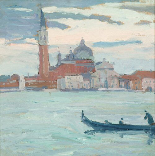 JANE PETERSON (American 1876-1965) SAN: JANE PETERSON (American 1876-1965) SAN GIORGIO, VENICE oil on board 17 x 17 in. (43.2 x 43.2 cm). Provenance: Estate of the artist. Samuel C. Huntington, Troy, Ohio. The current owner.