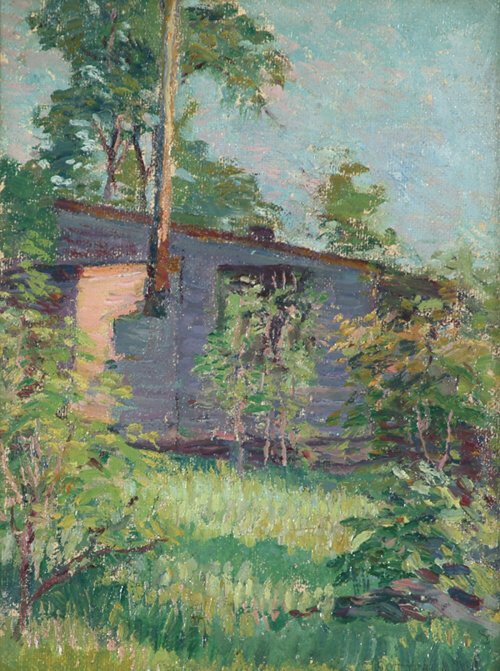 GEORGE WILLIAM SOTTER (American 1879-19: GEORGE WILLIAM SOTTER (American 1879-1953) LIGHT AND SHADOW signed "SOTTER" bottom right, oil on canvas 12 x 9 in. (30.5 x 22.9 cm).