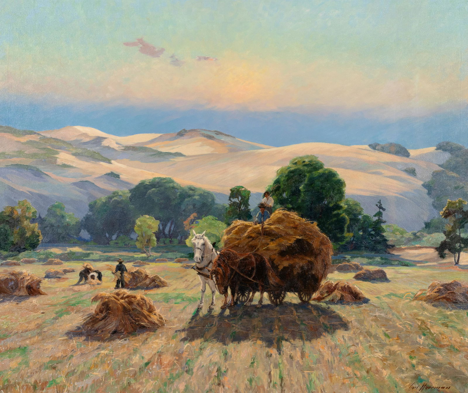Carl Hoerman  (American, 1885-1955) Wheat Harvest (1 of 2)