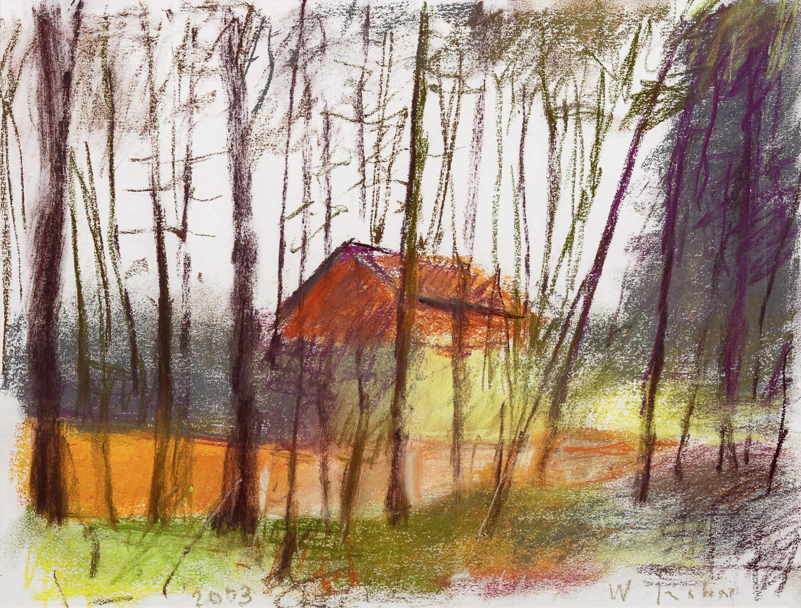 Wolf Kahn (American, b. 1927) The New House Off Fox: Wolf Kahn (American, b. 1927) The New House Off Fox Road, 2003 pastel on paper signed W Kahn (lower right) and dated (lower left) 14 x 18 inches. Provenance: Property from the Estate of Stanley Michae