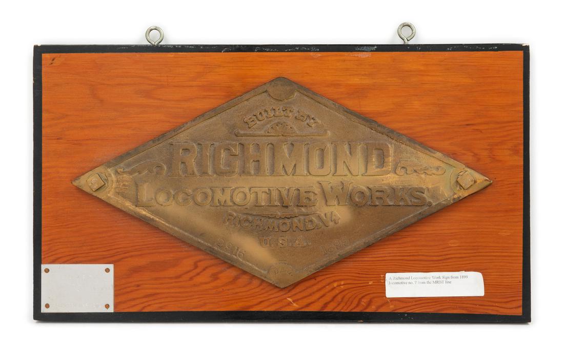 Two Painted Metal Richmond Locomotive Works Locomotive (1 of 1)