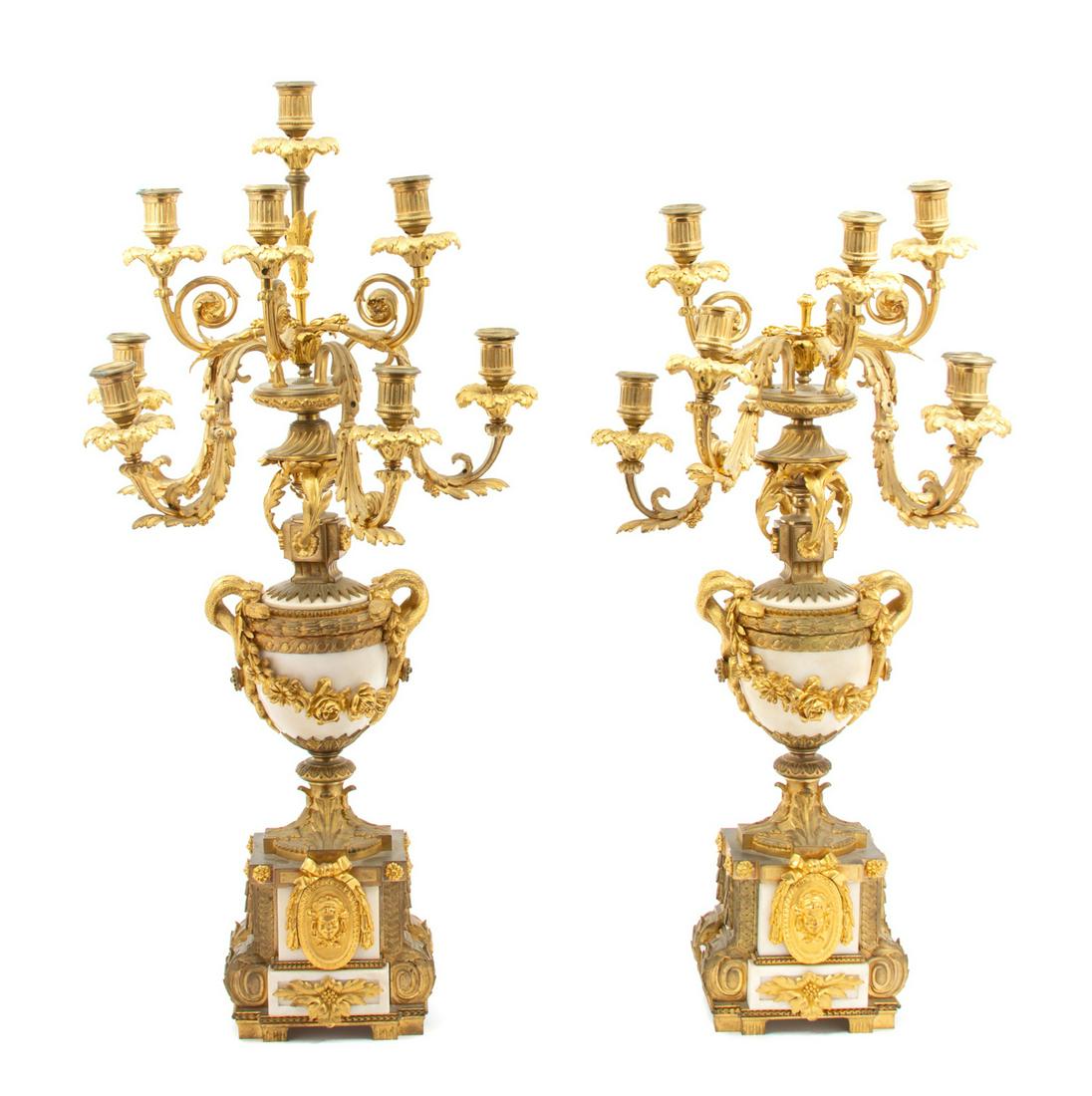 A Pair of Louis XV Gilt Metal Eight-Light Candelabra (1 of 1)
