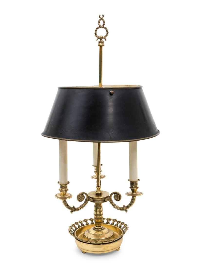 A Gilt Metal Three-Light Bouillotte Lamp Height (1 of 1)