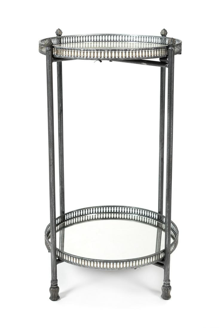 A Neoclassical Style Steel Side Table Height 29 1/2 x (1 of 1)
