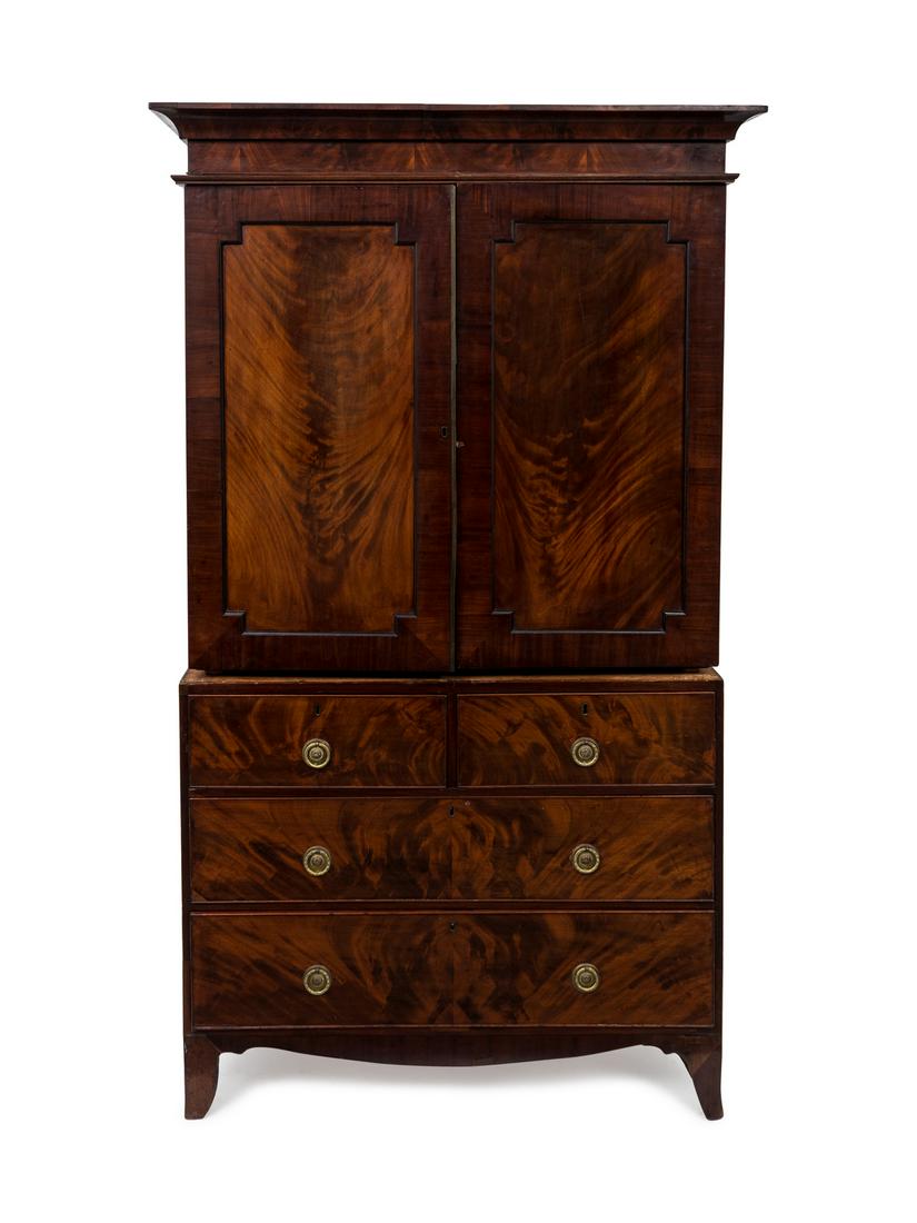 A George III Mahogany Linen Press 19TH CENTURY having (1 of 1)