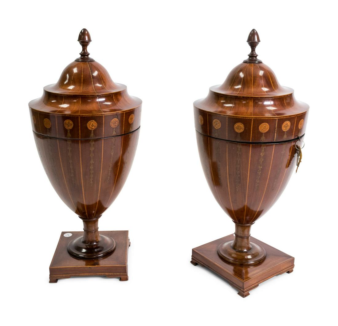 A Pair of George III Satinwood Inlaid Mahogany Urn-form (1 of 1)