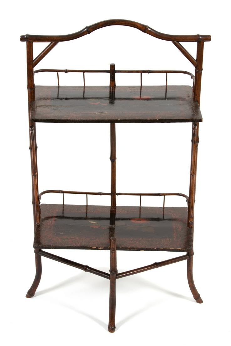 A Victorian Bamboo and Lacquer Side Table  Height 33 (1 of 1)