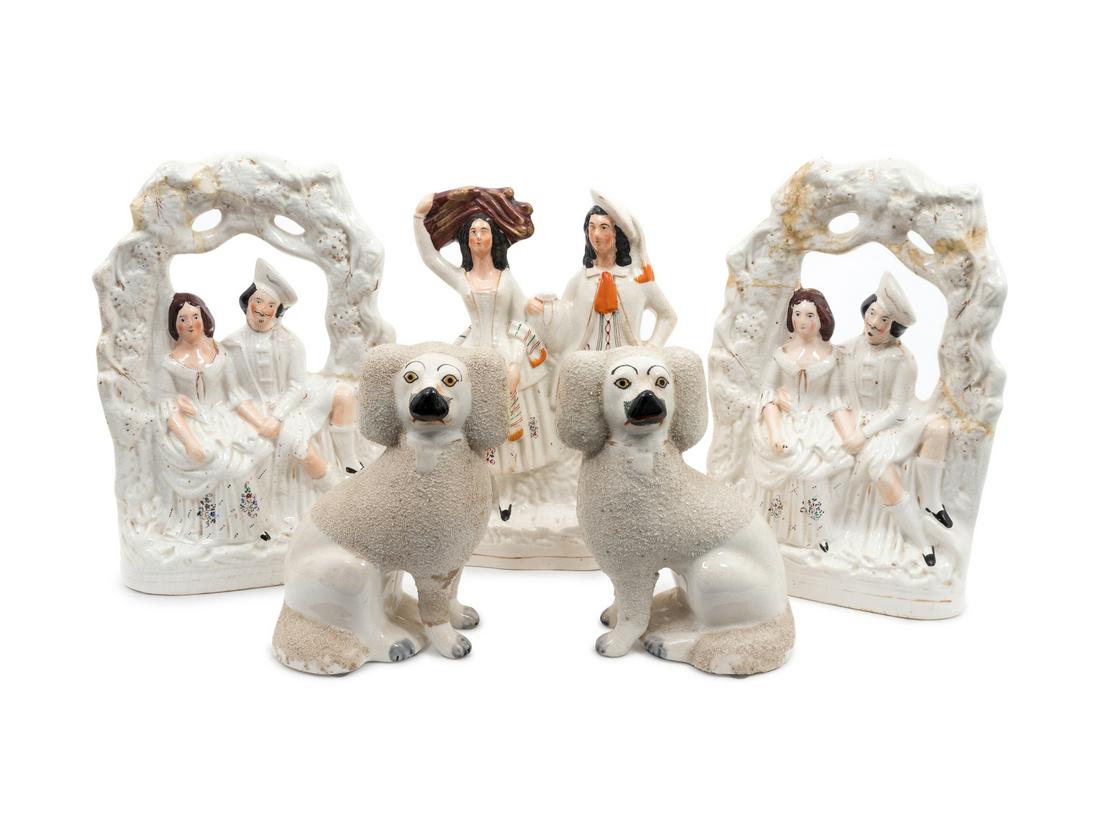 A Collection of Staffordshire Pottery Figures 19TH (1 of 1)