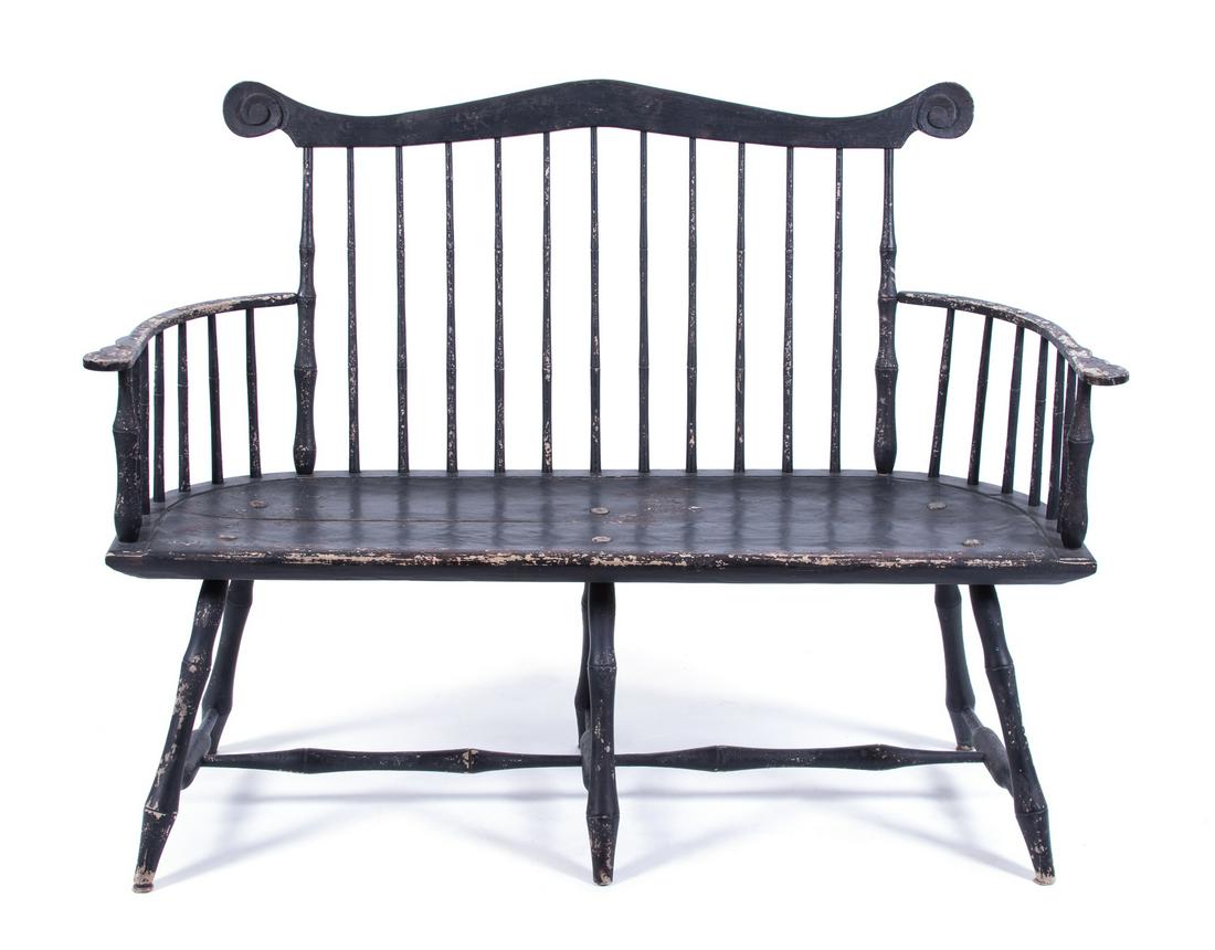 Am American Painted Windsor Bench  Height 39 1/4 x (1 of 1)