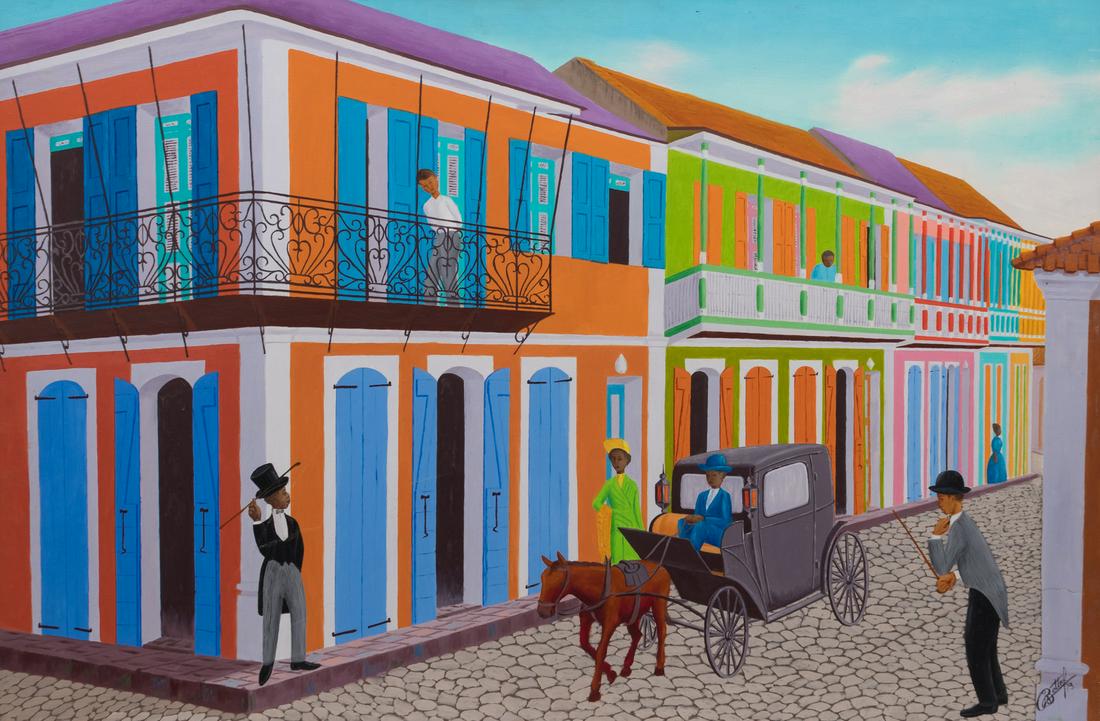 Possibly Henry Bottex (Haitian, 20th Century) Street (1 of 1)