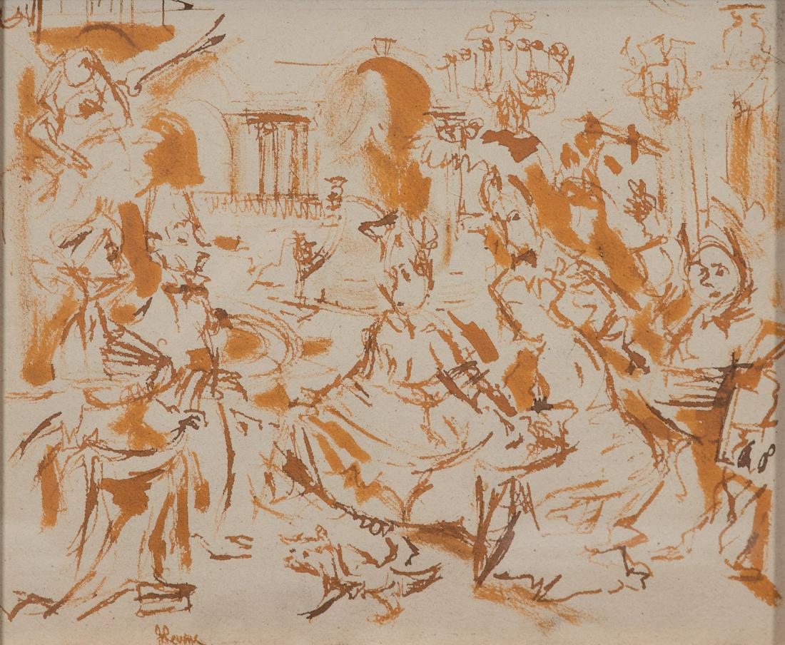 Jack Levine (American, 1915-2010)  Study for Reception (1 of 1)