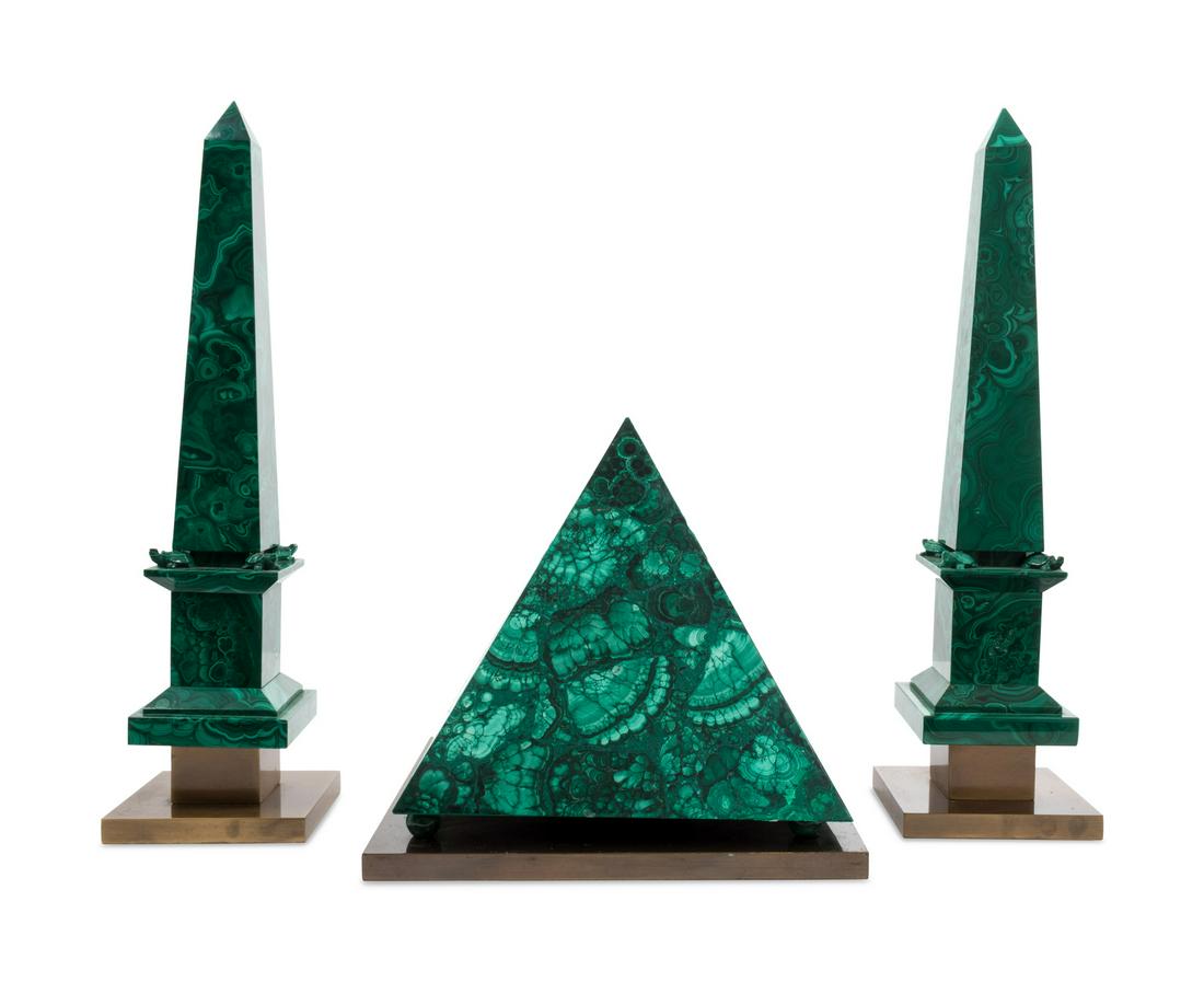 Two Malachite Veneered Obelisks and a Pyramid Height of (1 of 1)