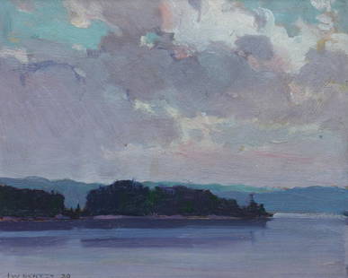 John William Beatty (Canadian, 1869-1941) Before the: John William Beatty (Canadian, 1869-1941) Before the Storm, 1929 oil on panel signed and dated (lower left) 9 3/8 x 11 1/4 inches. Provenance: Property from the Collection of Tony Florian, Springfield