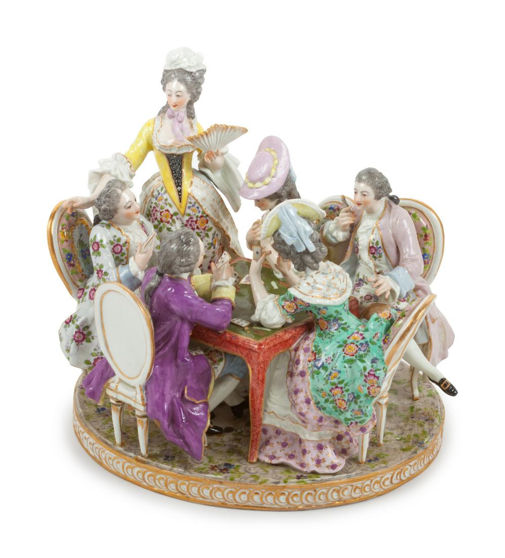 A Continental Porcelain Figural Group Height 11 x width (1 of 1)
