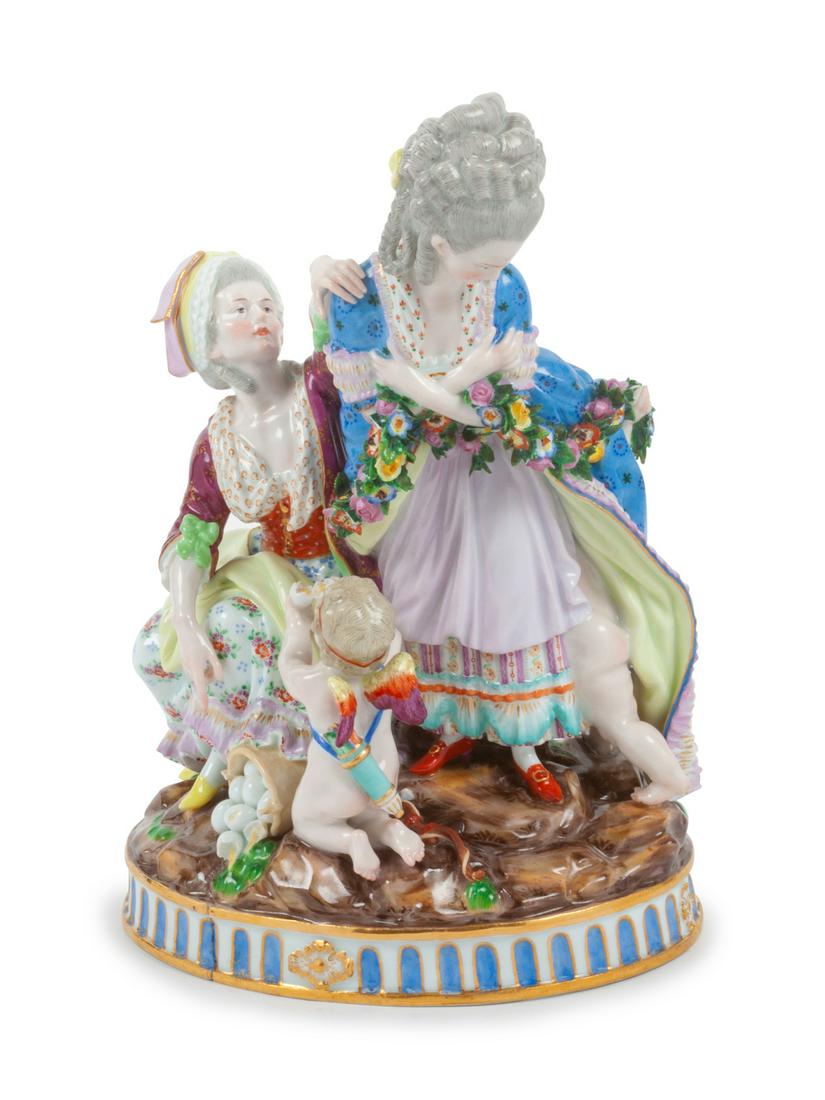 A Meissen Porcelain Figural Group Height 9 x width 7 (1 of 1)
