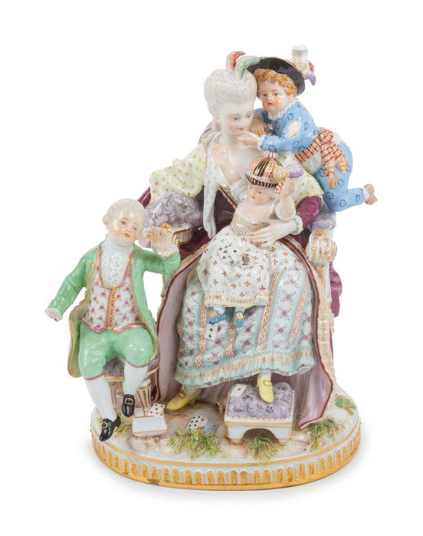 A Meissen Porcelain Figural Group Height 9 1/2 inches. (1 of 1)