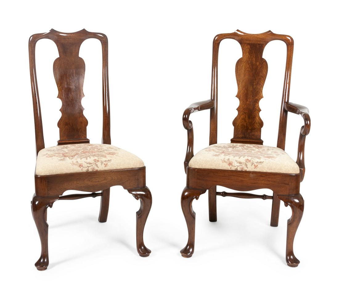 A Set of Twelve Queen Anne Style Dining Chairs Height (1 of 1)