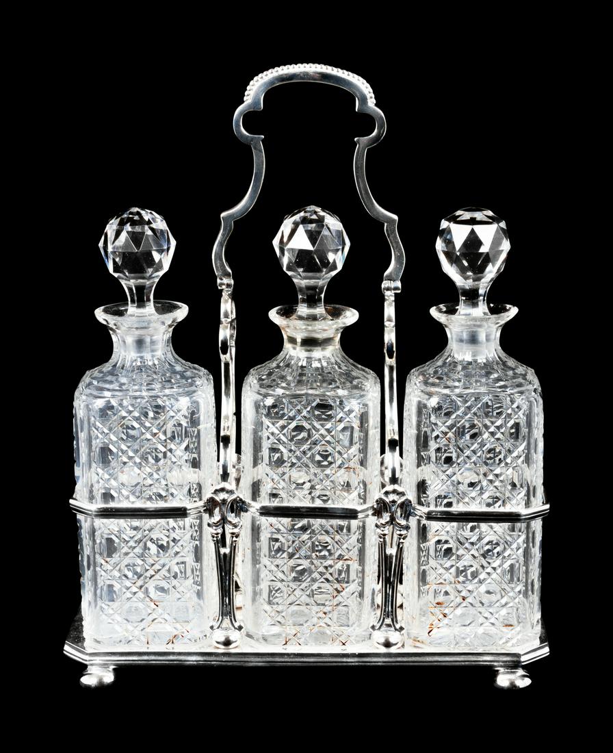 A Silver-Plate Decanter Set Height 15 inches. (1 of 1)