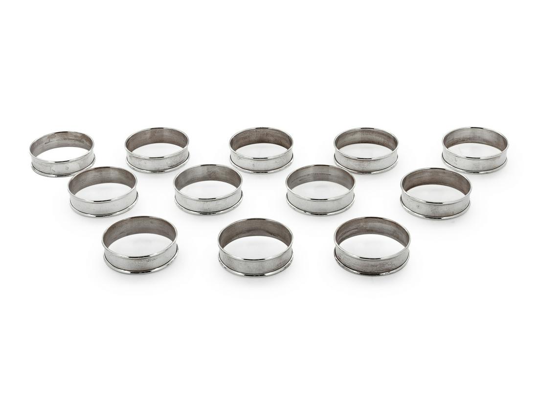 Twelve American Silver Napkin Rings Unknown Maker each (1 of 1)