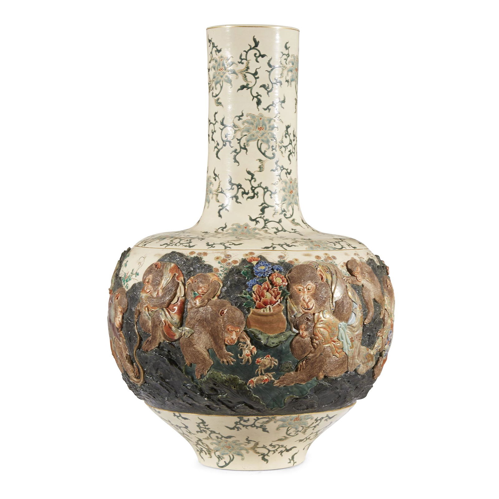 A large Japanese Satsuma-type enameled pottery (1 of 1)