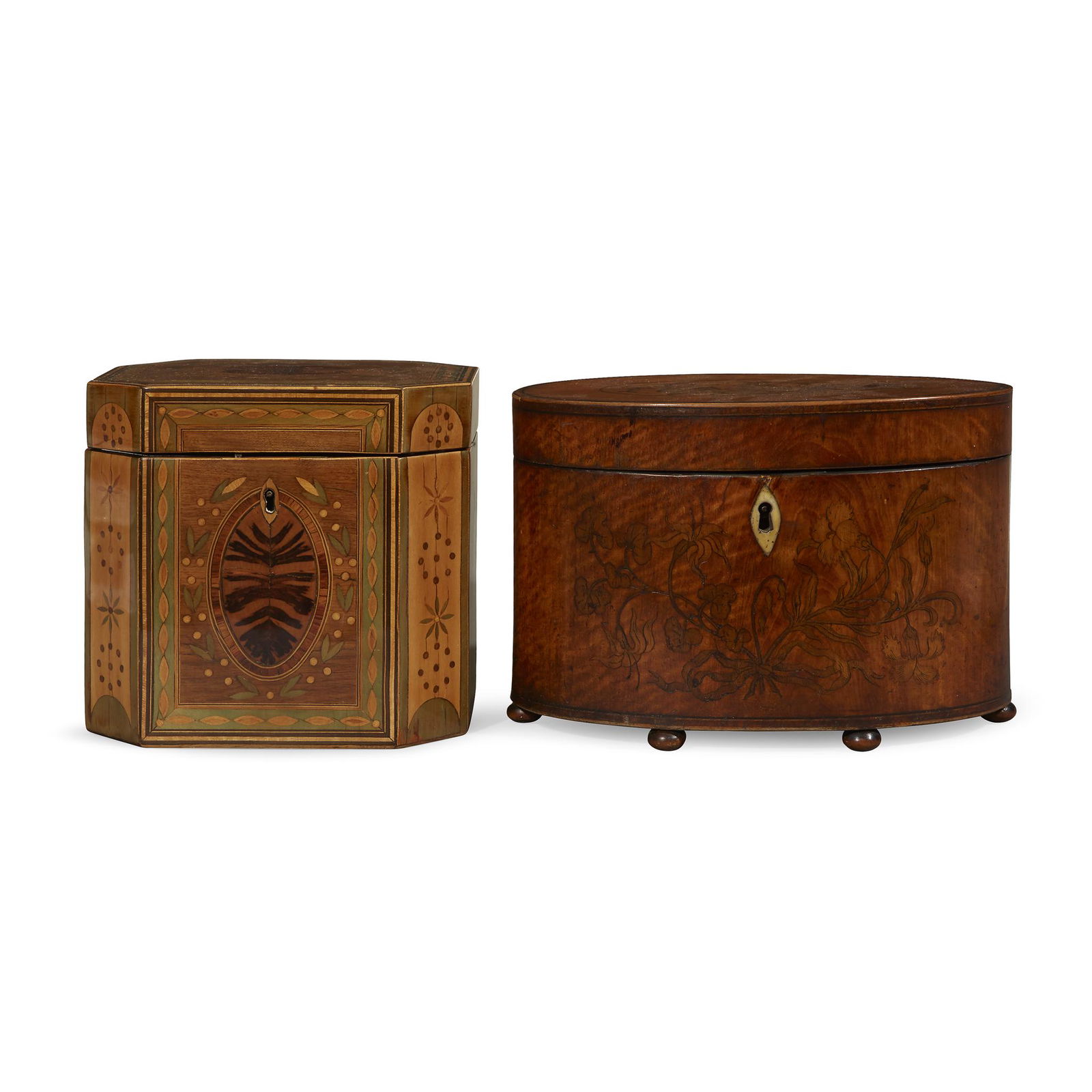 Two George III tea caddies, late 18th century (1 of 1)