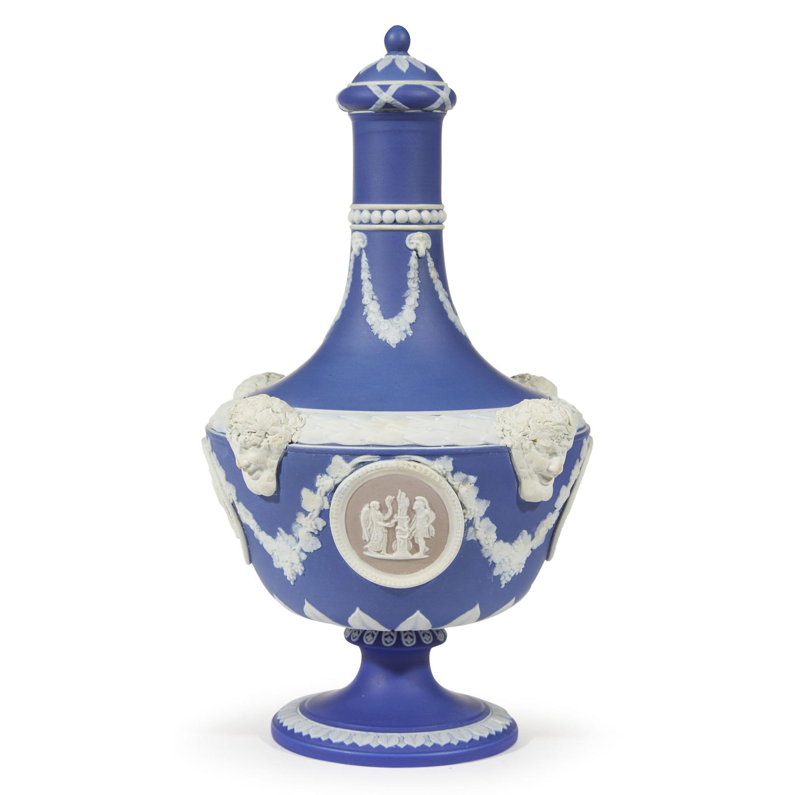 A Wedgwood blue and lilac jasper dip barber's bottle (1 of 1)
