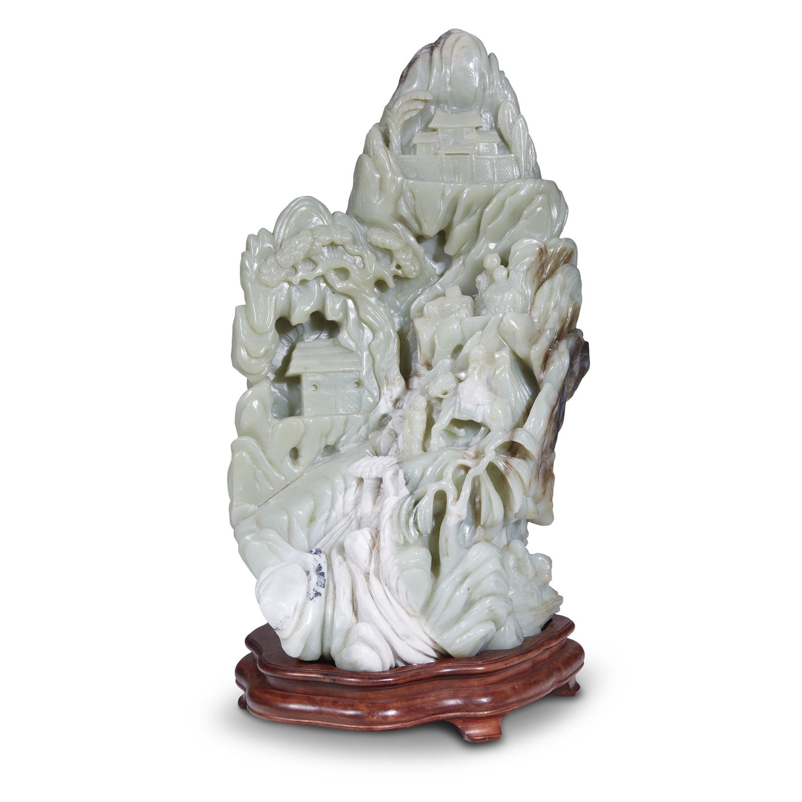 A massive Chinese celadon jade "mountain", (1 of 3)