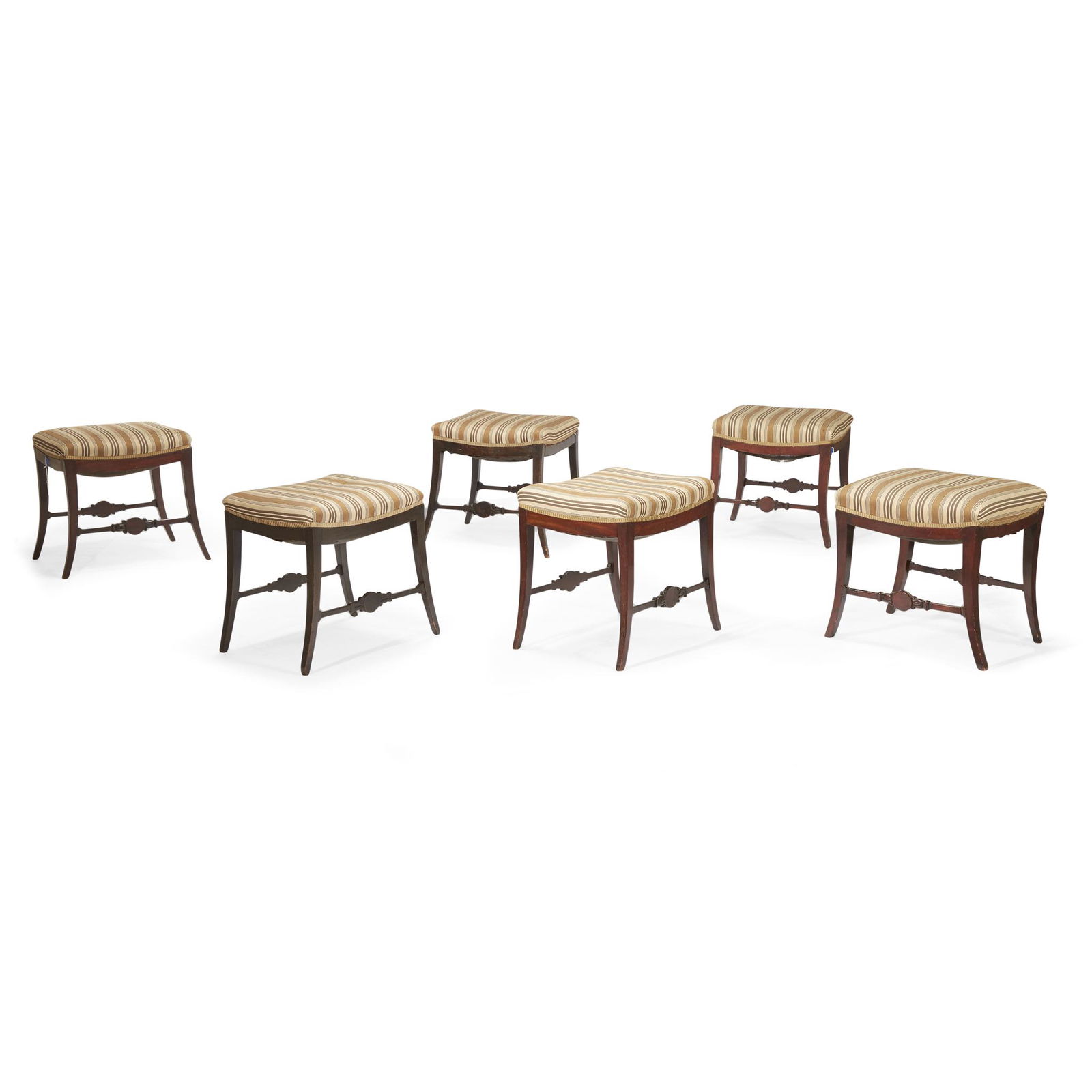 Six Swedish Karl XIV Johan style upholstered mahogany (1 of 1)