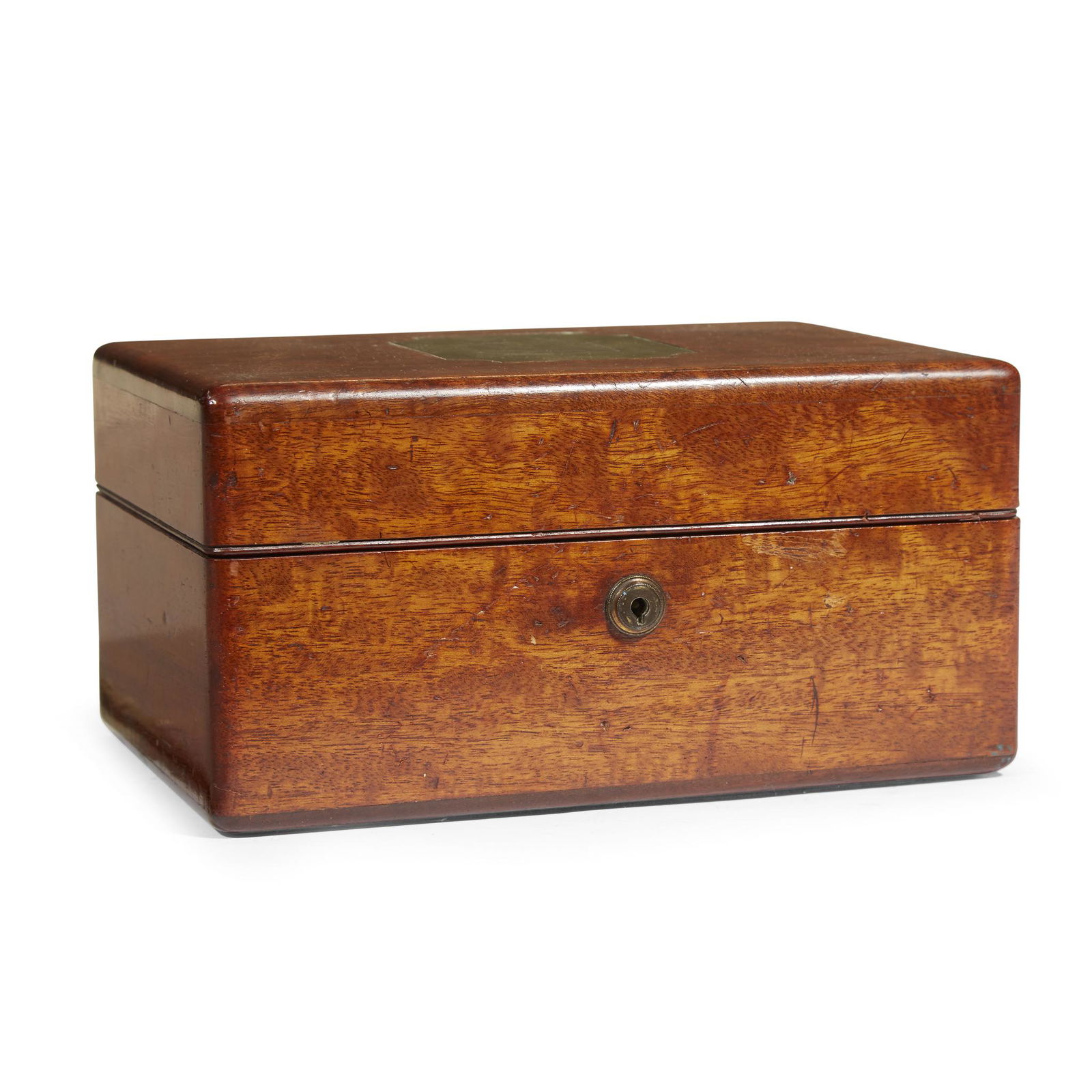 An early Victorian brass-mounted mahogany armorial box, (1 of 1)