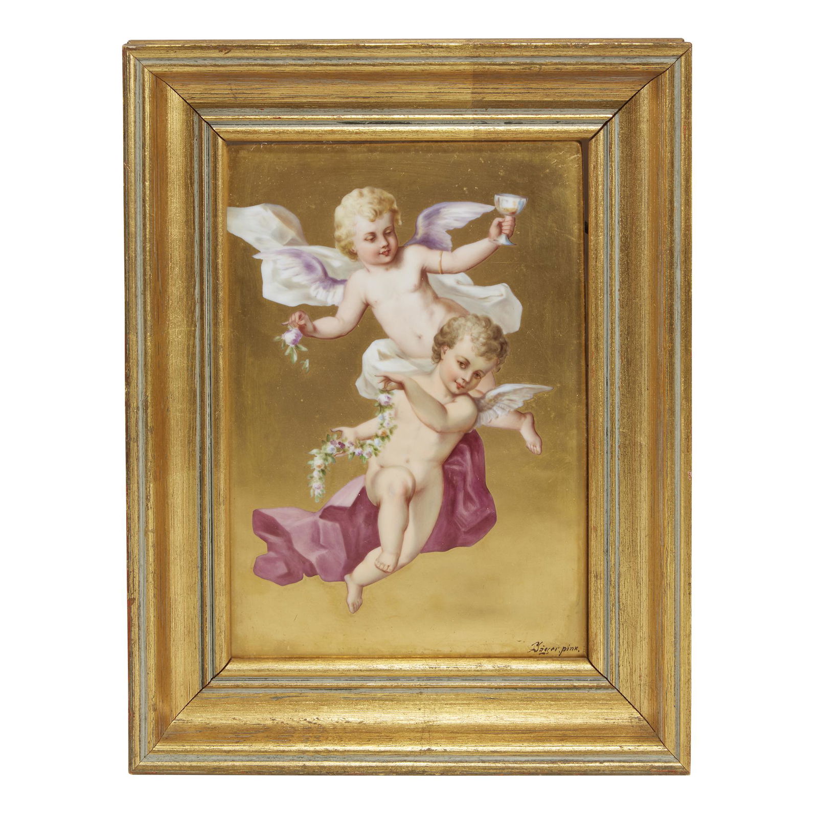 A Royal Vienna style painted porcelain plaque, late (1 of 1)