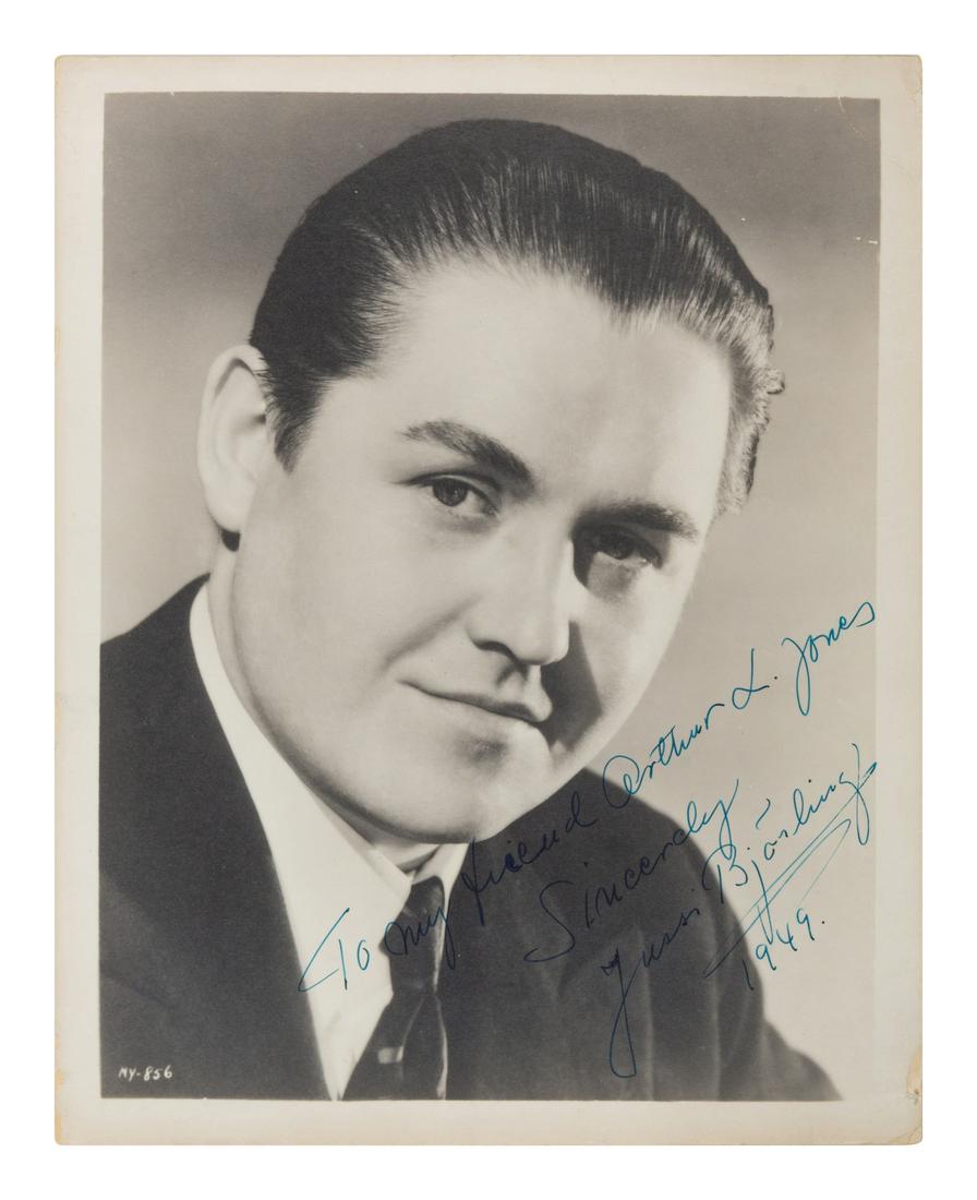 BJORLING, Jussi (1911-1960). Photographic portrait- (1 of 1)