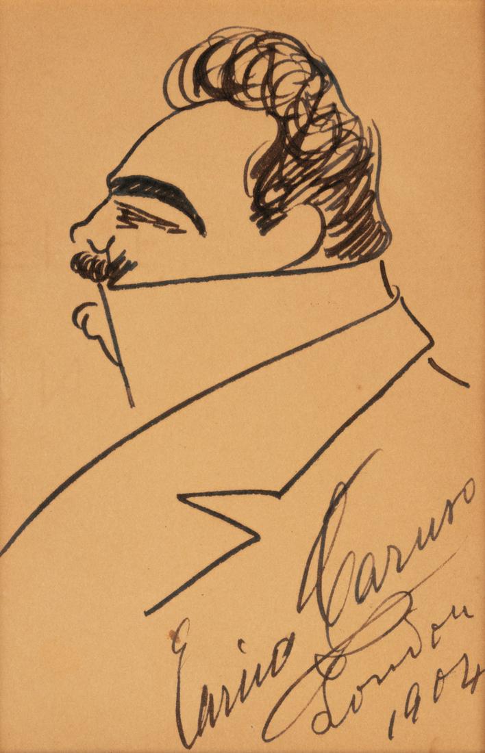 CARUSO, Enrico (1873-1921). Original drawing, profile (1 of 1)