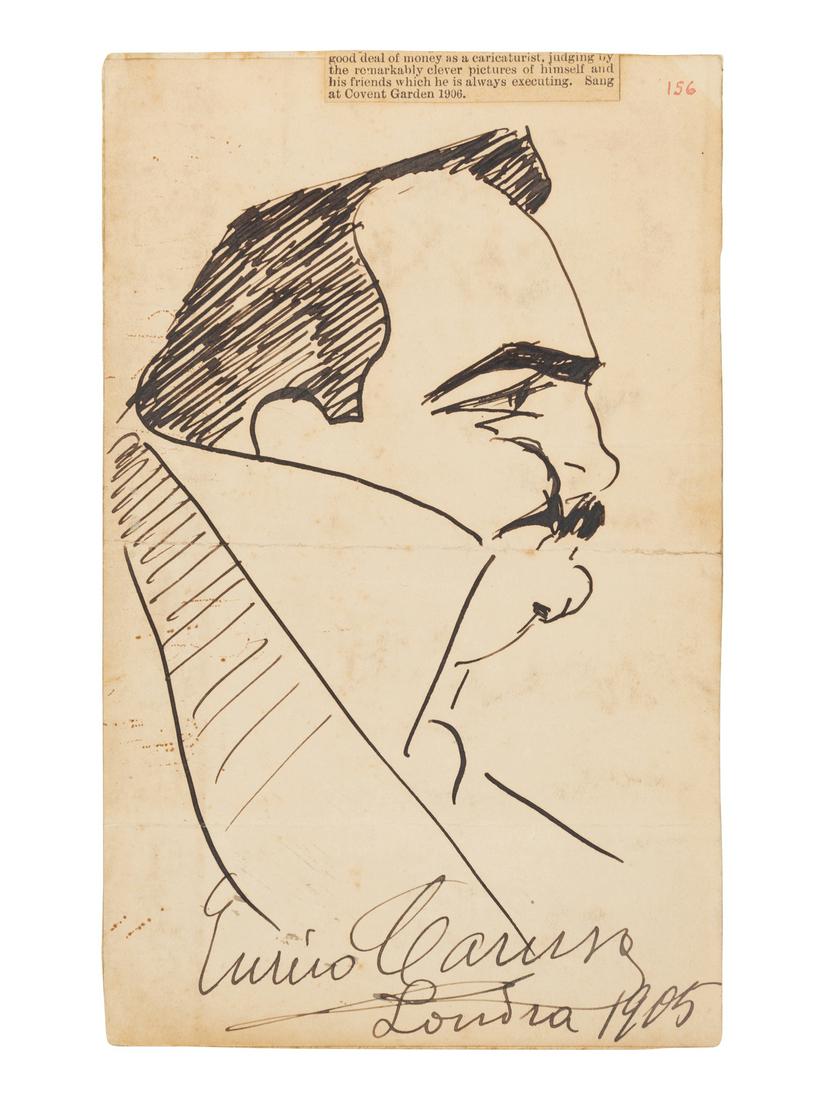 CARUSO, Enrico (1873-1921). Original drawing, self (1 of 1)