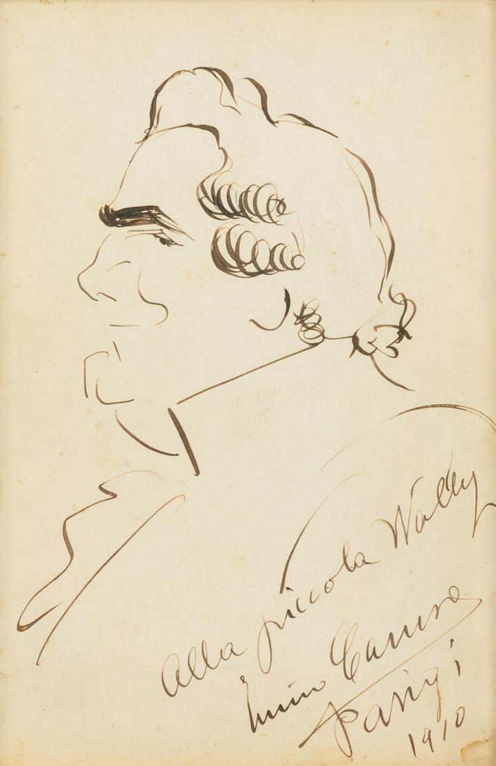 CARUSO, Enrico (1873-1921). Original drawing, profile (1 of 1)