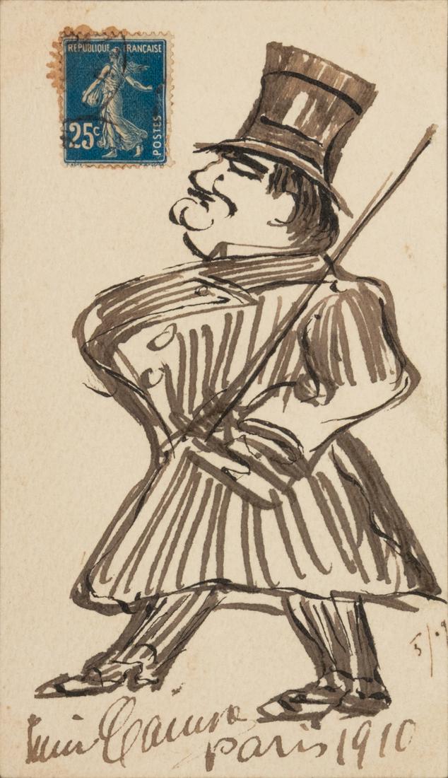 CARUSO, Enrico (1873-1921). Original drawing, self (1 of 1)