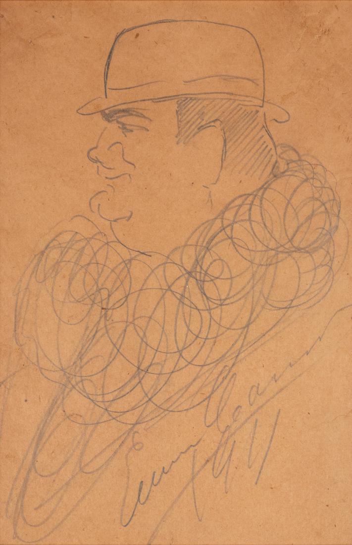 CARUSO, Enrico (1873-1921). Original drawing, profile (1 of 1)