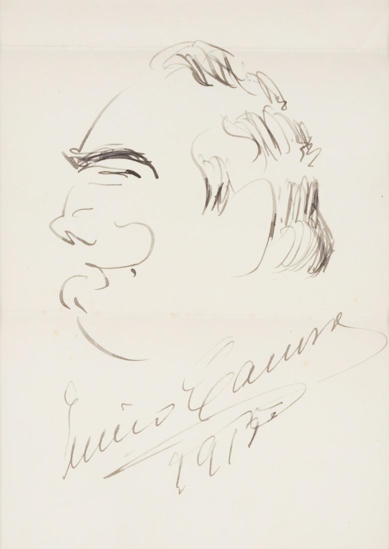 CARUSO, Enrico (1873-1921). Original drawing, profile (1 of 1)