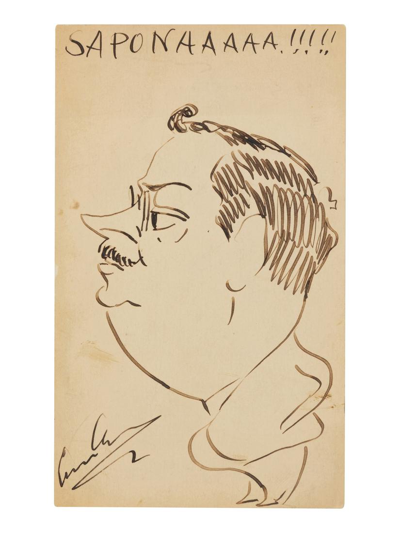CARUSO, Enrico (1873-1921). Original drawing, self (1 of 1)
