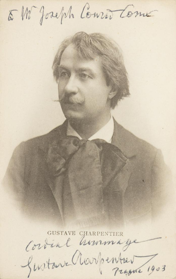 CHARPENTIER, Gustave (1860-1956). Photographic card, (1 of 1)