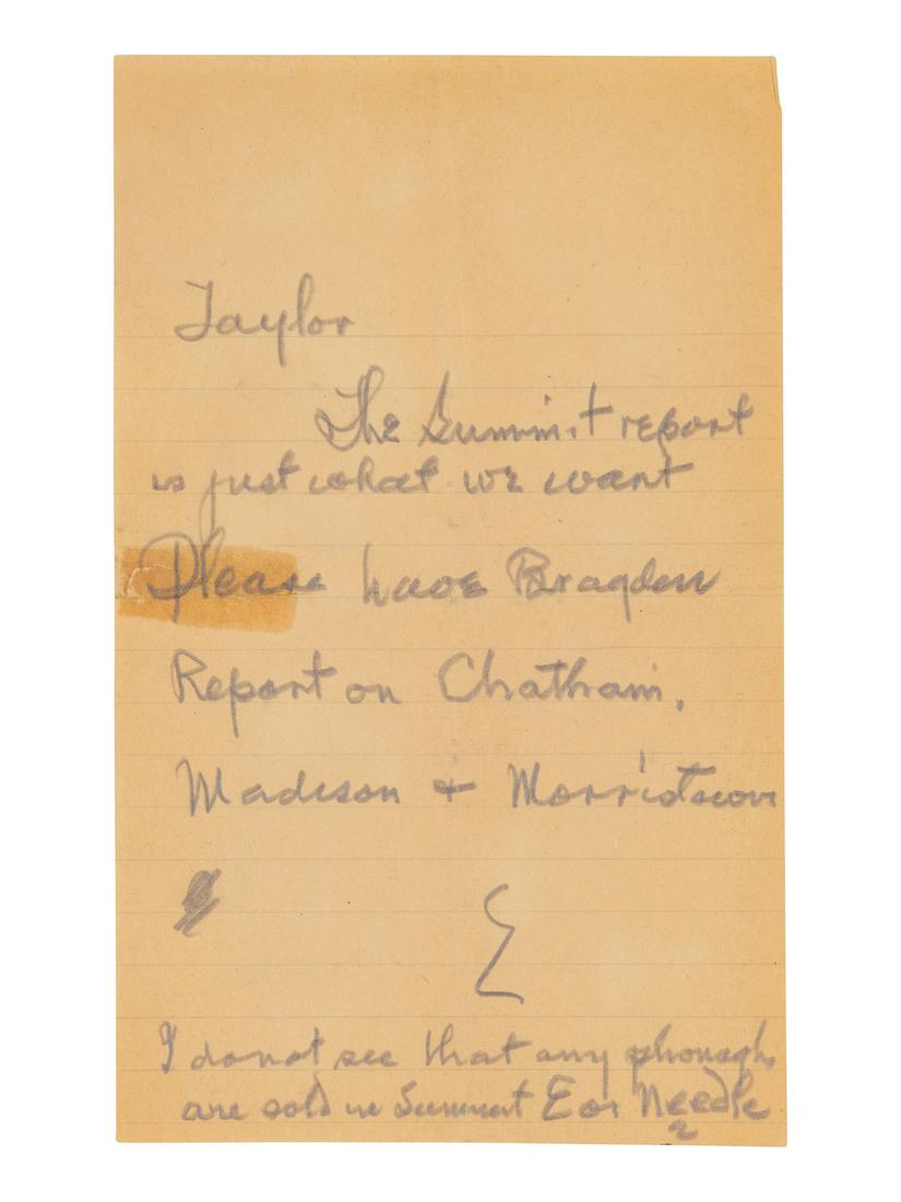 [PHONOGRAPHS]. EDISON, Thomas (1847-1931), inventor. (1 of 1)